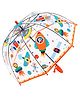 Little Surprise Box Rocket Theme Dome Shape Transparent Umbrella - Orange