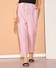Moms Maternity Khadi Cotton Solid Maternity Trousers - Pink