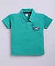 Nottie Planet Half Sleeves Explore Text & Car Printed Polo Tee - Green