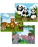 Fiddlys 54 Pcs Wood Jigsaw Puzzles for Kids & Children (Pack of 3 Bears Elephant Panda -54 Pcs)