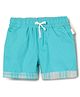 Milou Cotton Solid Folded Hem Design Shorts - Blue