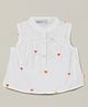 Milou Cotton Sleeveless Hearts Printed Dress - White