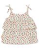 Milou Cotton Sleeveless Butterfly Printed Frilled Dress - Cream