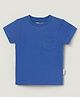Milou Single Jersey Half Sleeves Solid With Front Pocket Tee - Blue
