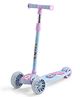 3 Wheel Foldable Kids Scooter with LED Lights and 4 Level Adjustable Handle Bar - Purple & Grey