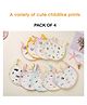 Fantasy India Tie Knot Closure Bib Pack of 4 - Multicolor