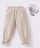 Kookie Kids Full Length Lounge Pants with Bow Applique - Cream