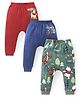 Babyhug Disney Interlock Knit Full Length Diaper Leggings with Winnie the Pooh Graphics Pack of 3 - Multicolour