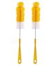 Adore Duece Long Handled Nylon Baby Bottle Cleaning Brush Kit Pack of 2- Yellow