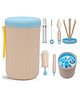 Adore Advanced PRACTO-The Smart Travel Bottle Cleaning Brush Kit & Drying Rack with Storage Case- Blue