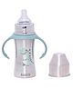 Adore Magnus! Premium Wideneck Stainless Steel Feeding Bottle with anti-colic teat and Handle 250 ml - Green Dino