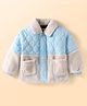 Kookie Kids Full Sleeves Winter Jacket with Quilted Design - Light Blue