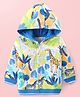 Babyhug Cotton Knit Full Sleeves Hooded Sweatjacket with Giraffe Print - Blue
