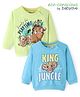 Babyoye Disney Terry Knit Full Sleeves Sweatshirts With Lion King Graphics Pack of 2 - Mint & Blue