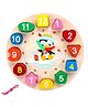 Urbane chic Wooden Learning Clock with Bead Lace, Educational Digital Analog Numbers, Shape & Color Learning Montessori Toy for Kids (Pack of 1, Multicolor)