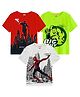 KUCHIPOO Pack of 3 Marvel Avengers Featuring  Half Sleeves Super Heroes Printed Tee -Red Green & White