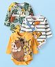 Babyhug Disney Interlock Knit Full Sleeves Onesies with The Lion King  Graphics Pack of 3- Yellow Sea Green & White