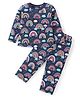 Babyhug Cotton Knit Full Sleeves Night Suit with Rainbow Print - Blue