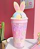 Elecart Bunny Ice Cup Rabbit Ears Adorable Tumbler with Straw BPA-Free Perfect for Gifts and Travel (Color May Vary)
