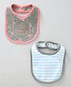 Babyoye Bibs With Snap Button Closure Floral Print - Grey Blue