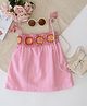 Woonie Summer Crochet Granny Square Detail Dress - Pink