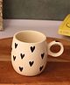 WEAVING HOMES Black Heart Mug   Cuddle Mugs - Set of 2 Black & White