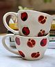 WEAVING HOMES Anar Mugs - Set of 2 White & Red