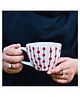 WEAVING HOMES Red Dotted Lines Mug - Set of 2 Red & White