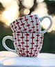WEAVING HOMES Red Crosses  Mug - Set of 2 Red & White