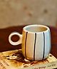 WEAVING HOMES Black Lined Mugs  Cuddle Mugs - Set of 2 Black & White