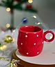 WEAVING HOMES Christmas Cuddle Mug- Red Polka - Set of 2 Red