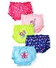 Doodle Poodle 100% Cotton Knit  Floral Printed Bloomers Pack of 5 - Blue Pink & Green