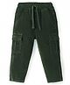 Babyhug Cotton Lycra Woven Full Length Corduroy Pants - Olive Green