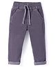 Babyhug Cotton Lycra Woven Full Length Corduroy Pants - Grey
