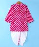 Teentaare Cotton Woven Full Sleeves Printed Kurta Pyjama Set - Dark Pink