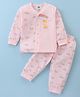 Pink Rabbit Single Jersey Full Sleeves Night Suit Clouds Print - Pink