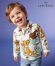 Babyhug Disney Single Jersey Knit Full Sleeves Polo T-shirt With Simba & Friends Print - White