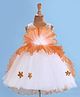 Rassha Sleeveless Floral Applique Sequin Embellished Dress - White & Brown