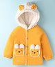 Kookie Kids Full Raglan Sleeves Hooded Winter Jacket with Sheep Applique - Yellow