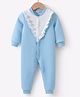 Kookie Kids Full Sleeves Winter Wear Romper with Frill Detailing - Light Blue