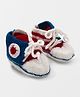 Mayra Knits Canvas Booties - White & Blue