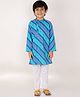 The Mom Store Cotton Full Sleeves Bandhani Printed  Pyjama Kurta Set - Blue