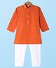 Ridokidz Full Sleeves Solid Kurta Pyjama - Sun Orange