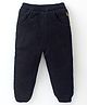 Yellow Apple Knit Full Length Solid Lounge Pant - Black