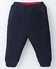 Yellow Apple Knit Full Length Solid Lounge Pant - Navy Blue