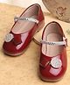 KIDLINGSS Glittered Beads & Charm Applique Detailed Mary Janes Ballerinas - Maroon
