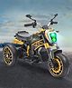 Babyhug Super Harley Kids Three Wheel Battery Operated Ride on Bike With Music & Lights - Golden| With Music & Lights| Pre-loaded Music with USB & AUX| Easy to Assemble| Comfortable Seat| Easy to Operate| Rechargeable Battery