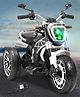 Babyhug Super Harley Kids Three Wheel Battery Operated Ride on Bike With Music & Lights - Black| With Music & Lights| Pre-loaded Music with USB & AUX| Easy to Assemble| Comfortable Seat| Easy to Operate| Rechargeable Battery