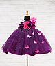 Li&Li BOUTIQUE Net Sleeveless Hand Crafted Floral & Butterflies Applique Detailed & Beads Embellished Gown - Grape Purple