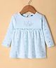 Simply Interlock Full Sleeves Frock With Teddy Print - Light Blue
